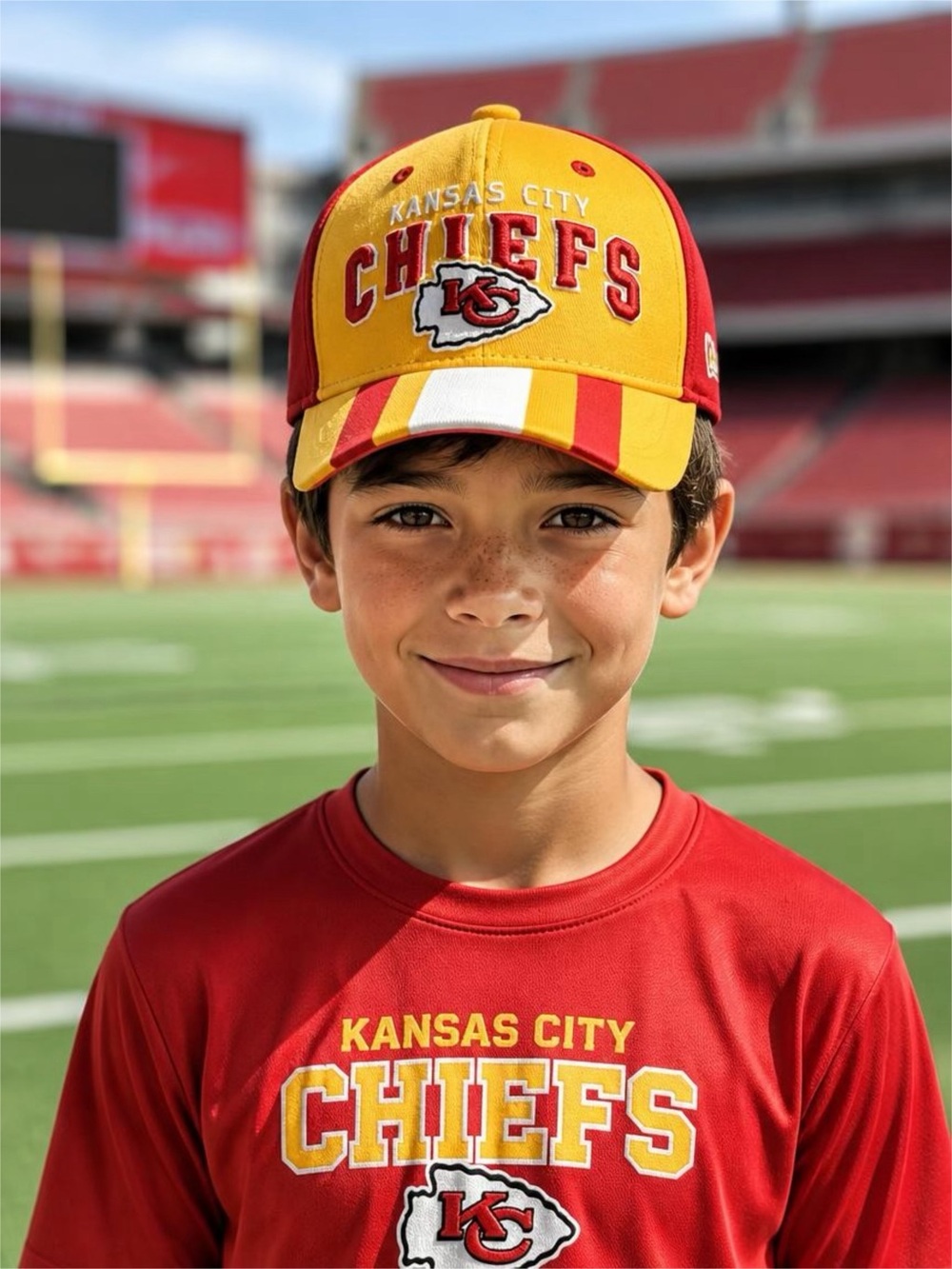 NFL Kids Kansas City Chiefs Two-Tone Red and Yellow Cap